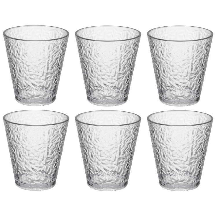 Komplet szklanek LIRYC 310ml 6 sztuk wzór 3 kruszony lód